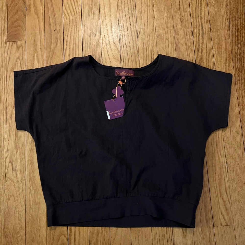 Navy Crop Top - Picture 2 of 4